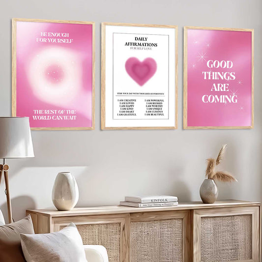 Affirmations  Motivational Wall Art Paintings for Living Room Bedroom