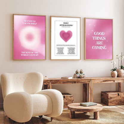 Affirmations  Motivational Wall Art Paintings for Living Room Bedroom