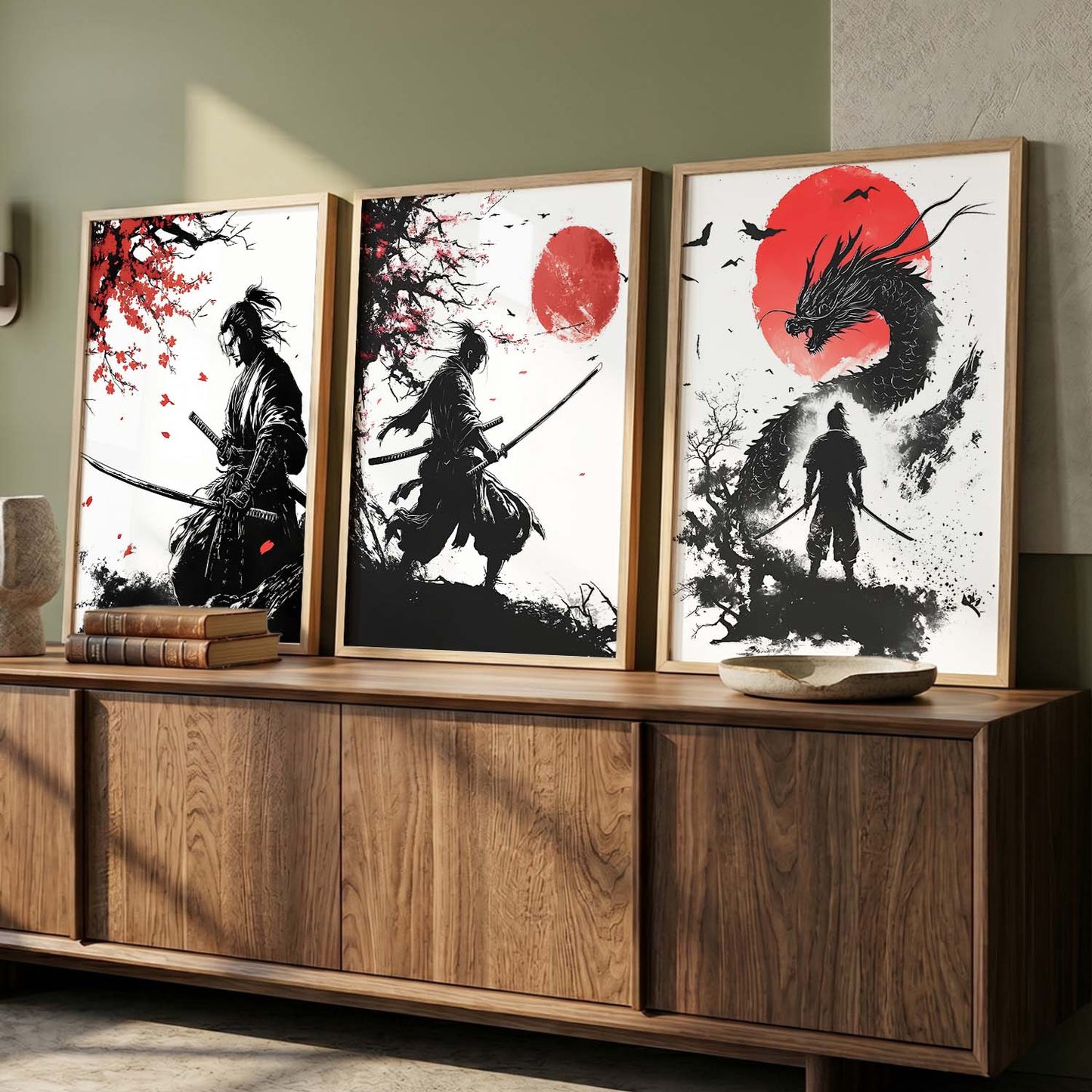 Japanese Samurai Wall Art Paintings for Living Room Bedroom