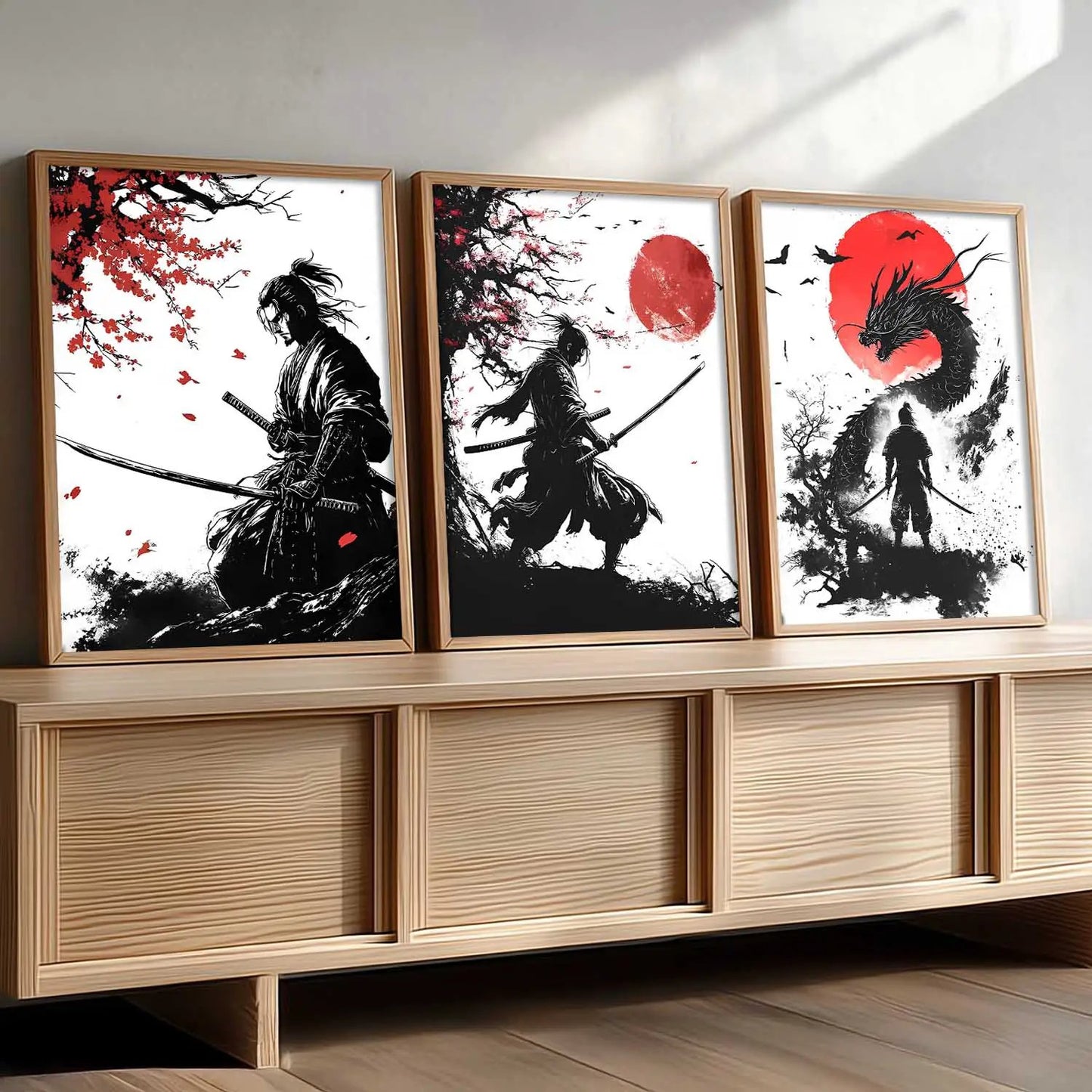 Japanese Samurai Wall Art Paintings for Living Room Bedroom
