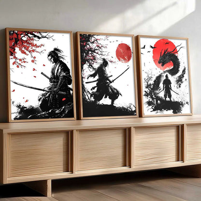 Japanese Samurai Wall Art Paintings for Living Room Bedroom