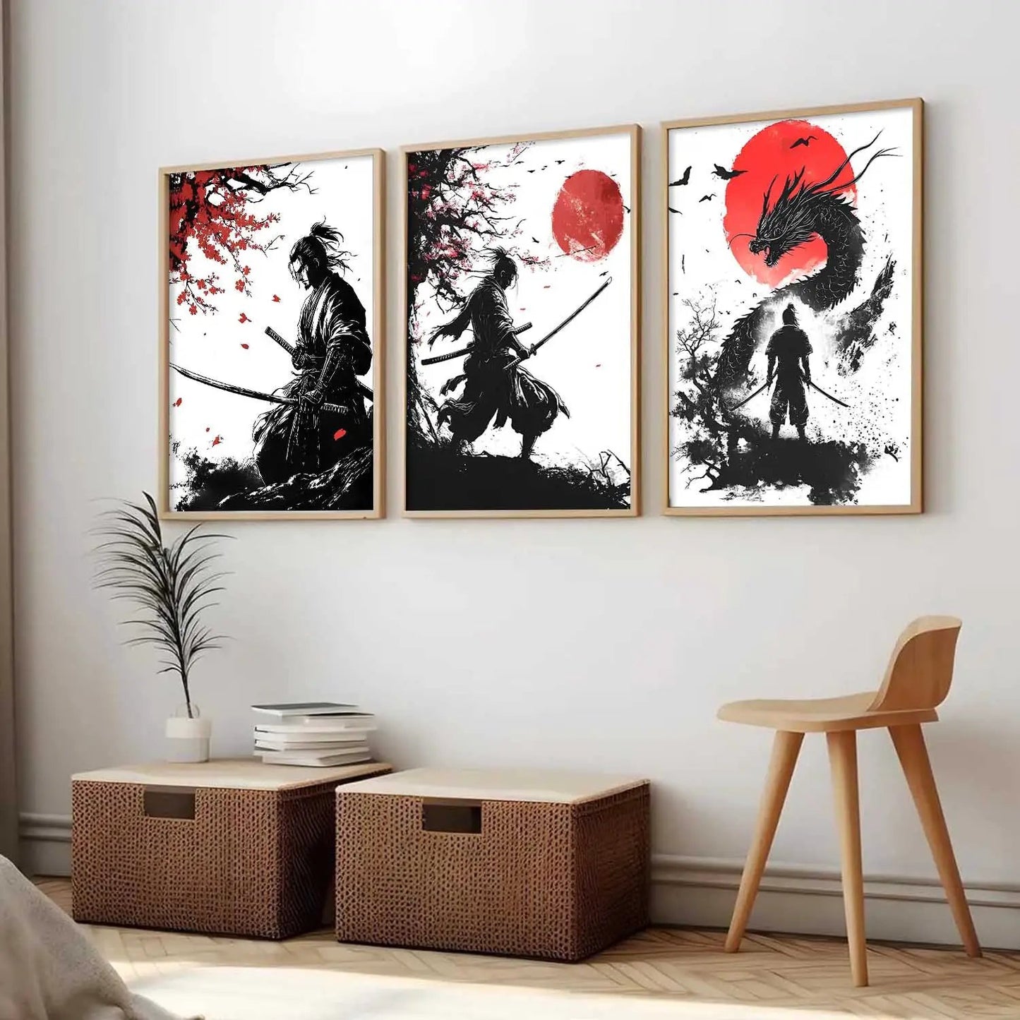 Japanese Samurai Wall Art Paintings for Living Room Bedroom