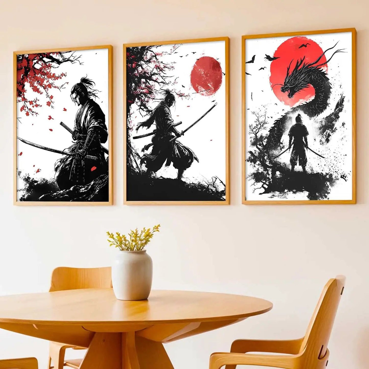 Japanese Samurai Wall Art Paintings for Living Room Bedroom
