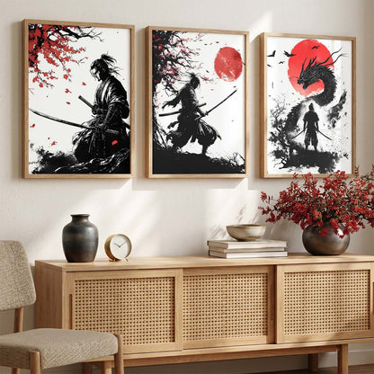 Japanese Samurai Wall Art Paintings for Living Room Bedroom