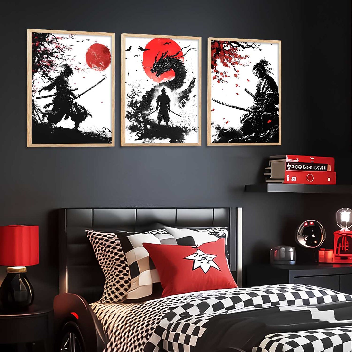 Japanese Samurai Wall Art Paintings for Living Room Bedroom