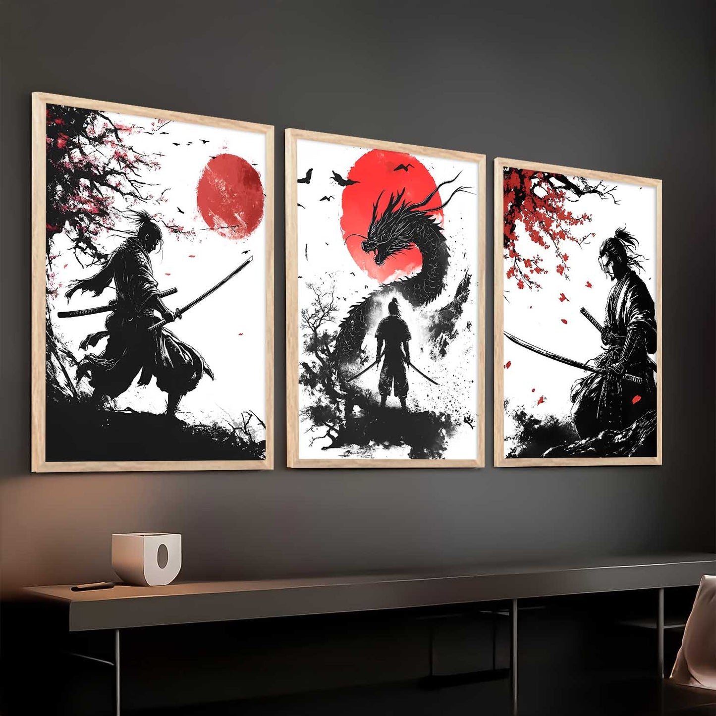 Japanese Samurai Wall Art Paintings for Living Room Bedroom