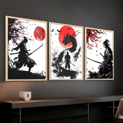 Japanese Samurai Wall Art Paintings for Living Room Bedroom