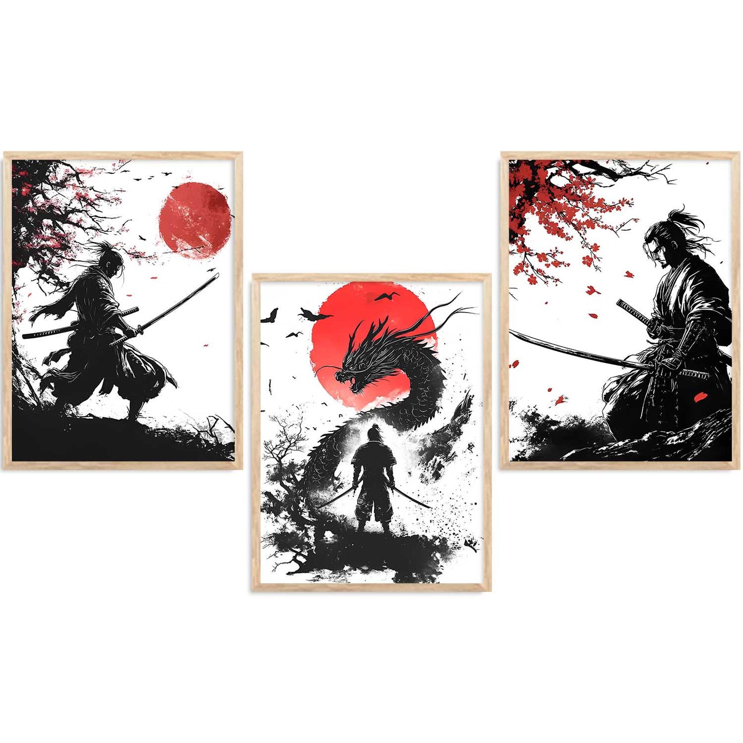 Japanese Samurai Wall Art Paintings for Living Room Bedroom