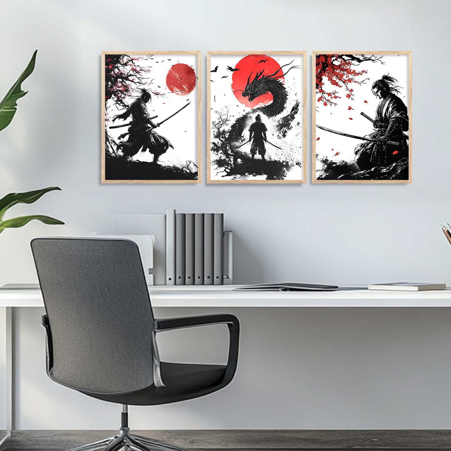 Japanese Samurai Wall Art Paintings for Living Room Bedroom