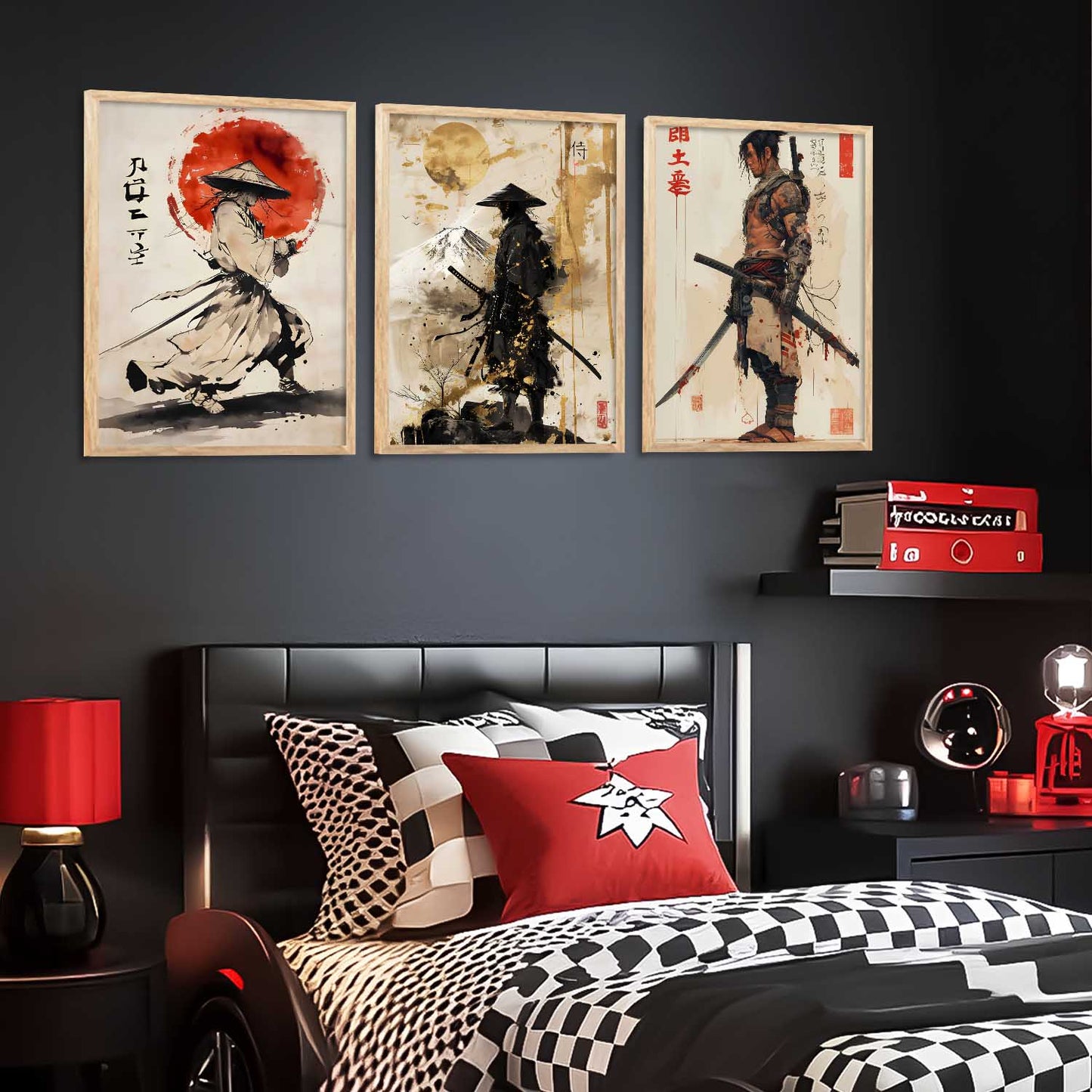 Samurai Japanese Wall Art Paintings for Living Room Bedroom