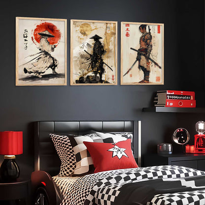 Samurai Japanese Wall Art Paintings for Living Room Bedroom