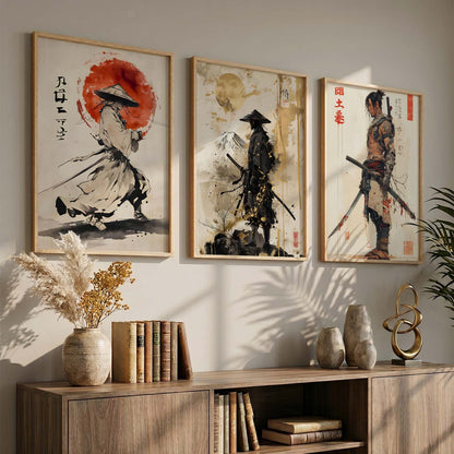 Samurai Japanese Wall Art Paintings for Living Room Bedroom