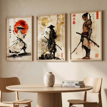 Samurai Japanese Wall Art Paintings for Living Room Bedroom
