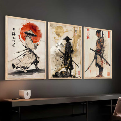 Samurai Japanese Wall Art Paintings for Living Room Bedroom