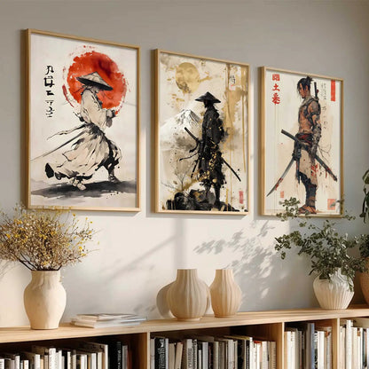 Samurai Japanese Wall Art Paintings for Living Room Bedroom
