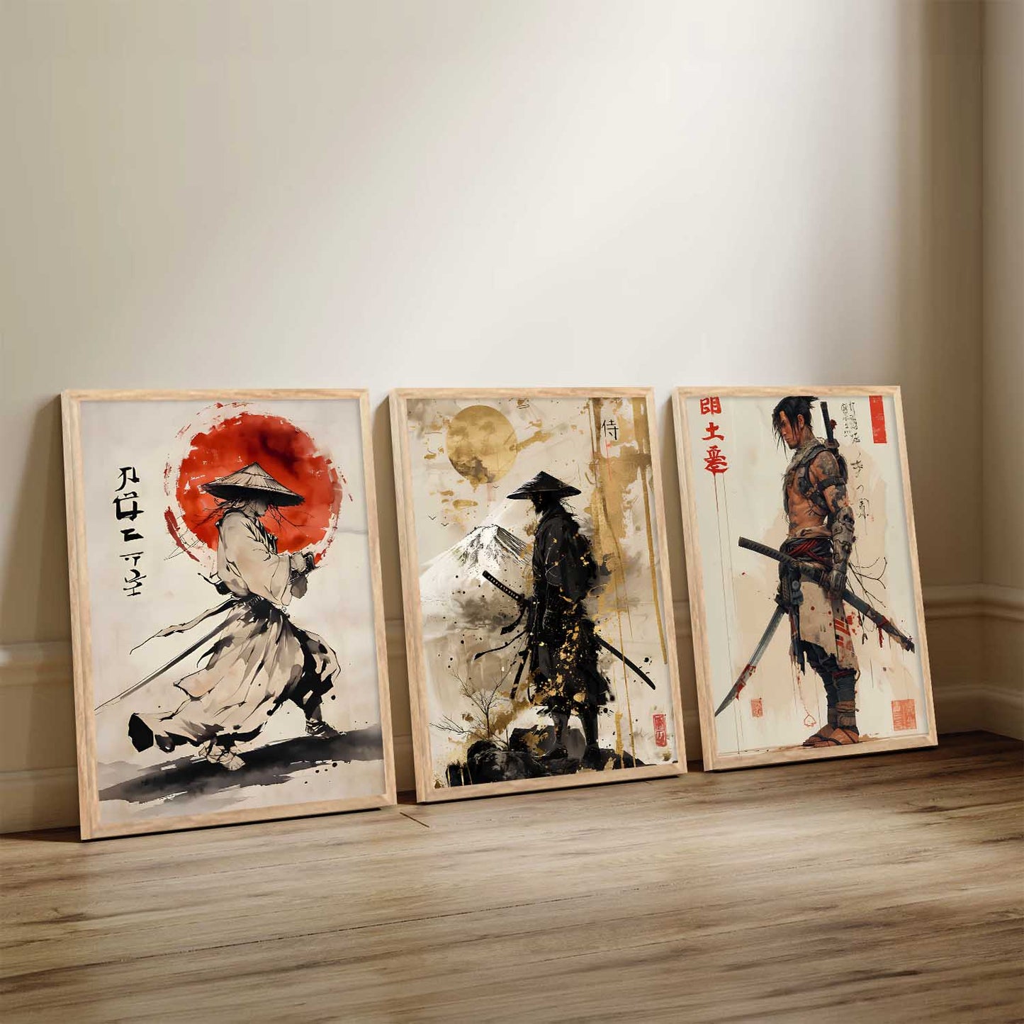 Samurai Japanese Wall Art Paintings for Living Room Bedroom