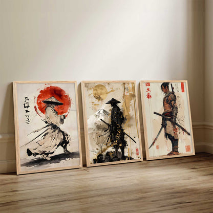 Samurai Japanese Wall Art Paintings for Living Room Bedroom