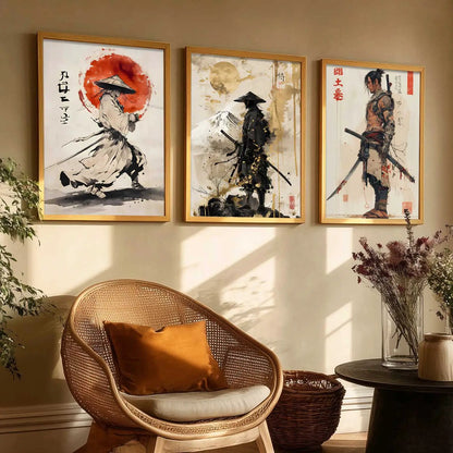 Samurai Japanese Wall Art Paintings for Living Room Bedroom