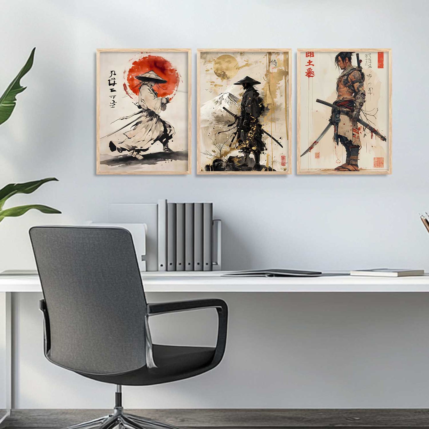 Samurai Japanese Wall Art Paintings for Living Room Bedroom