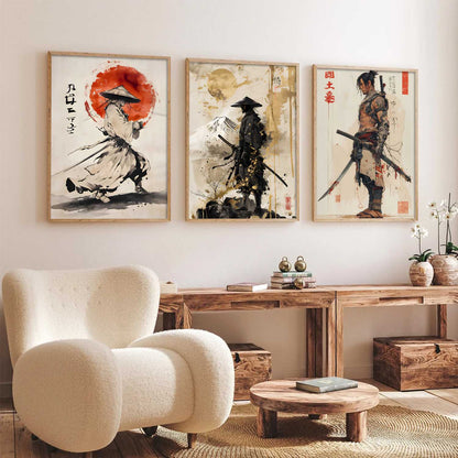 Samurai Japanese Wall Art Paintings for Living Room Bedroom