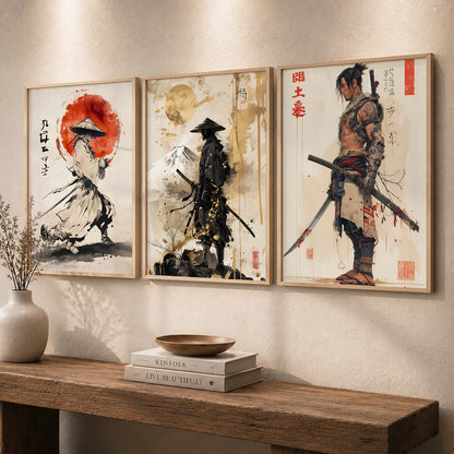 Samurai Japanese Wall Art Paintings for Living Room Bedroom