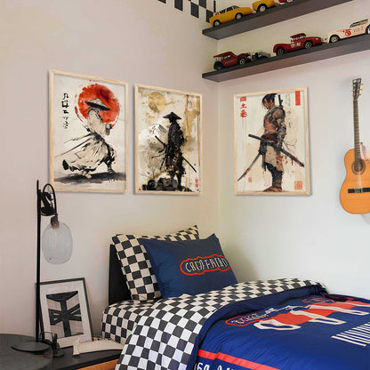 Samurai Japanese Wall Art Paintings for Living Room Bedroom