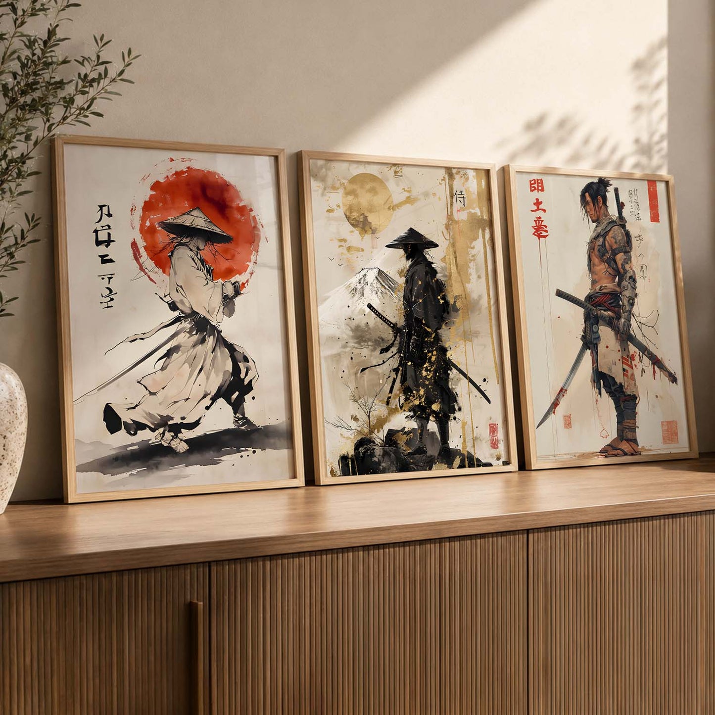 Samurai Japanese Wall Art Paintings for Living Room Bedroom