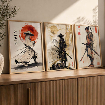 Samurai Japanese Wall Art Paintings for Living Room Bedroom