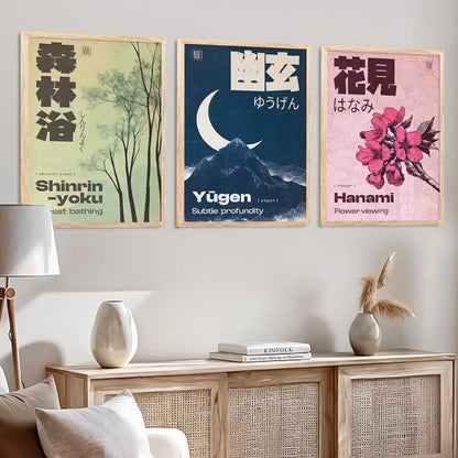 Japanese Nature Wall Art Paintings for Living Room Bedroom