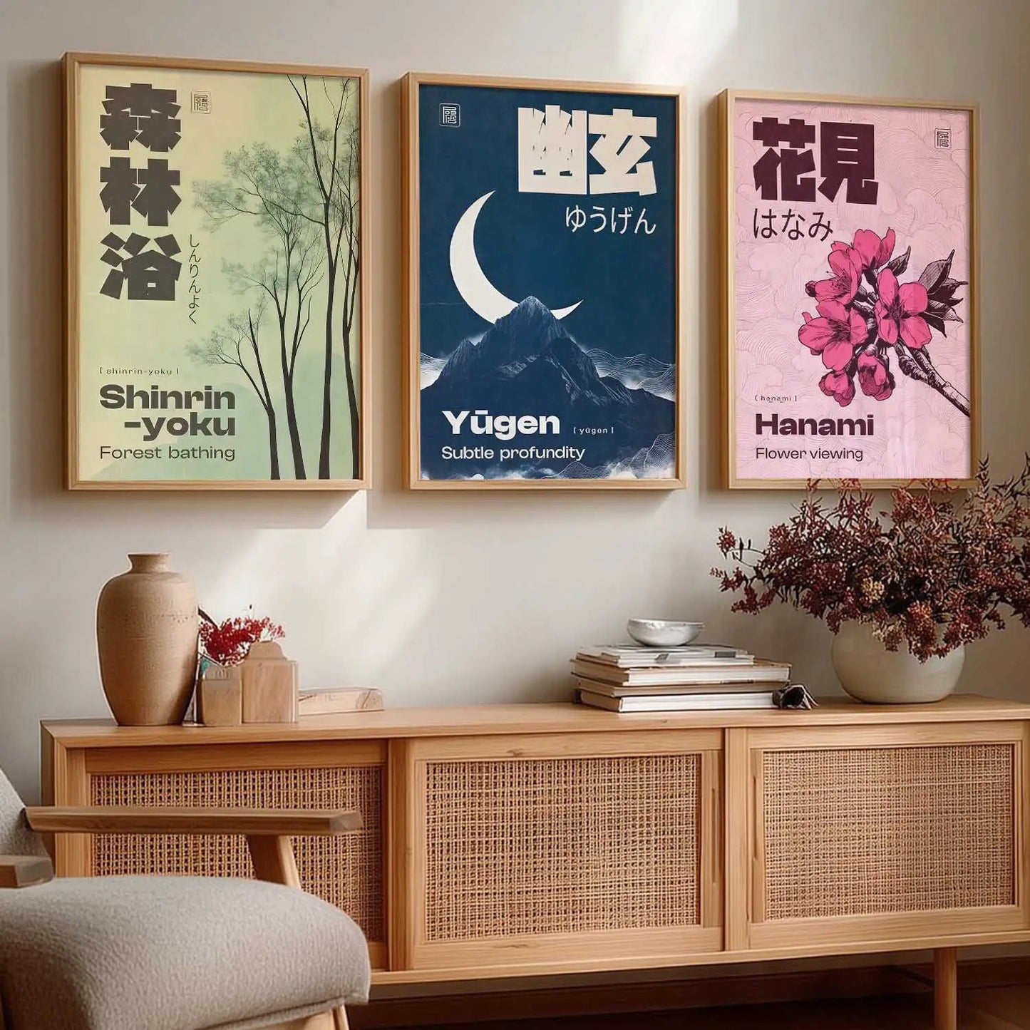 Japanese Nature Wall Art Paintings for Living Room Bedroom