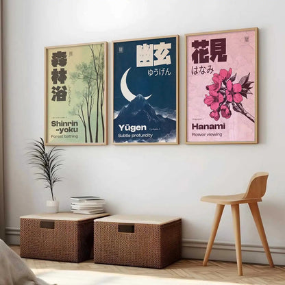 Japanese Nature Wall Art Paintings for Living Room Bedroom