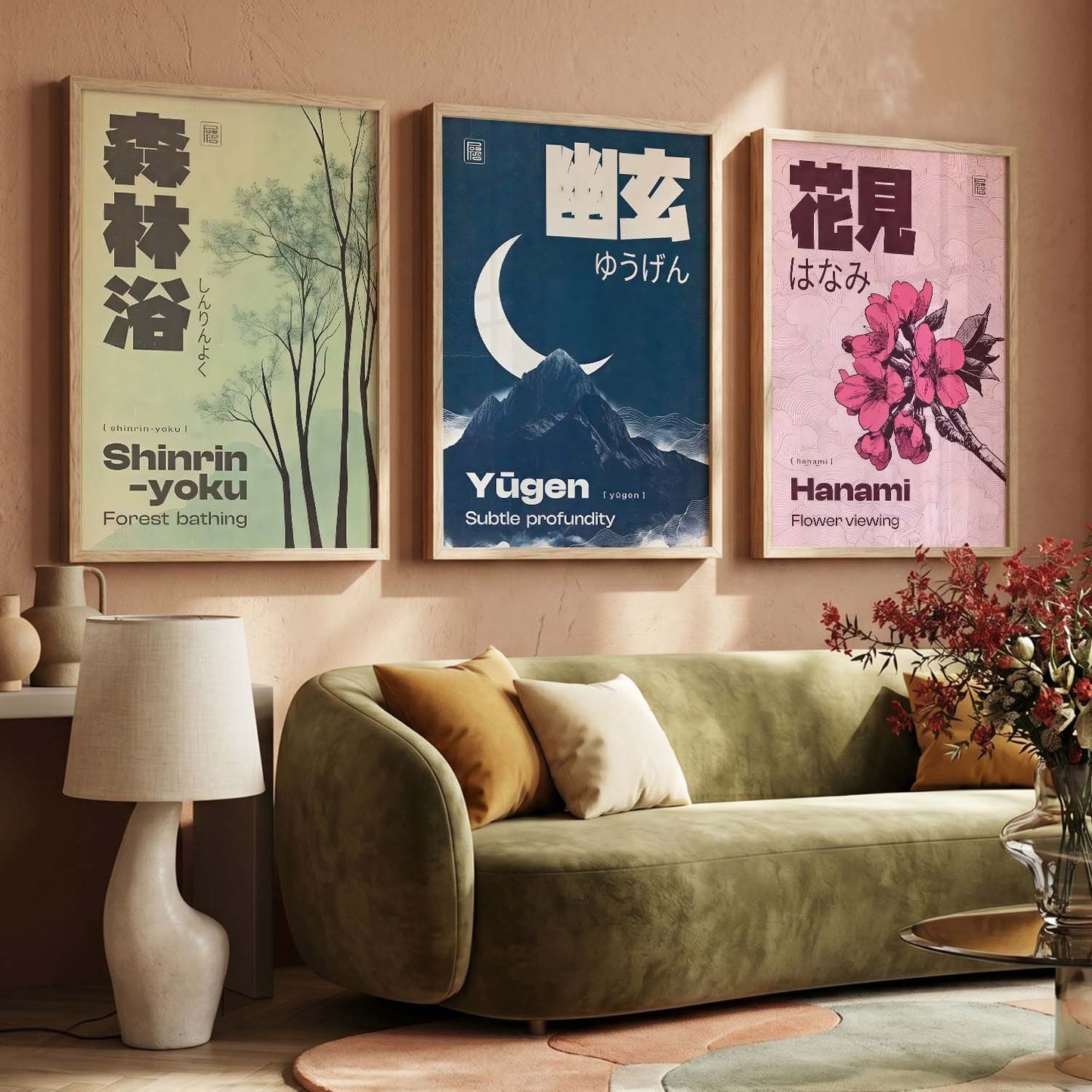 Japanese Nature Wall Art Paintings for Living Room Bedroom