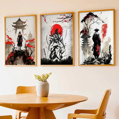 Japanese Samurai Wall Art Paintings for Living Room Bedroom