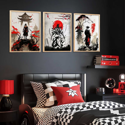 Japanese Samurai Wall Art Paintings for Living Room Bedroom
