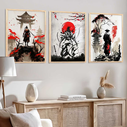 Japanese Samurai Wall Art Paintings for Living Room Bedroom