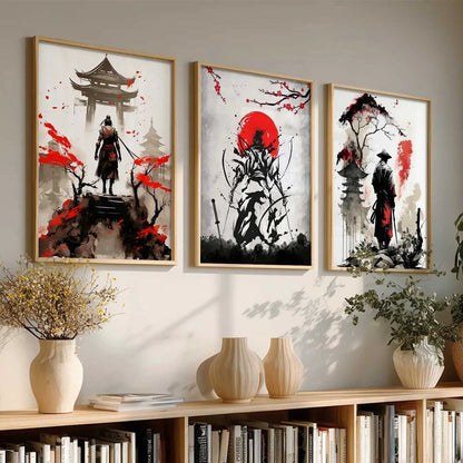Japanese Samurai Wall Art Paintings for Living Room Bedroom