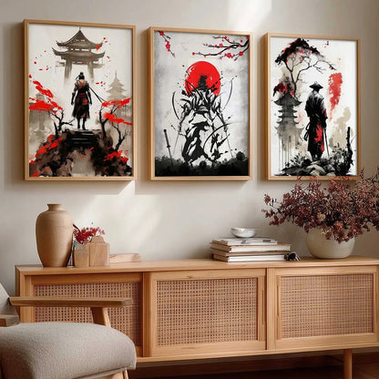 Japanese Samurai Wall Art Paintings for Living Room Bedroom