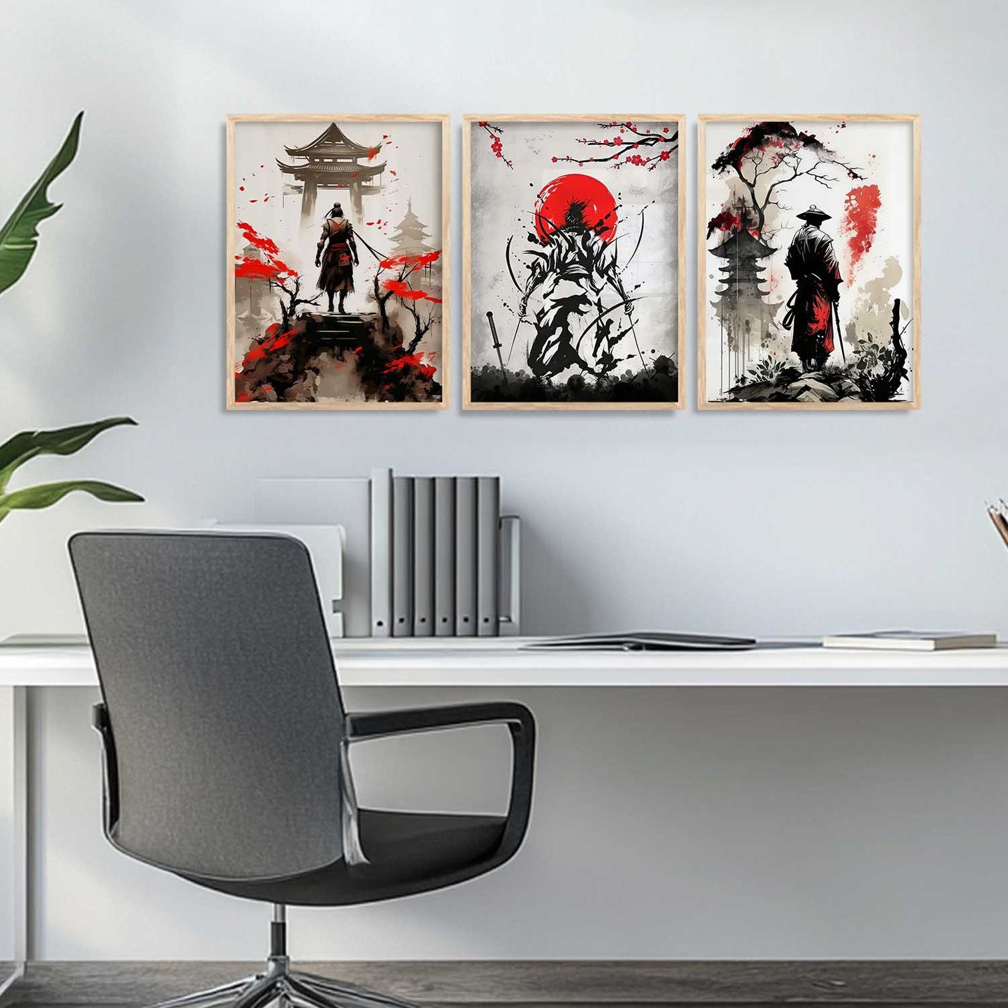 Japanese Samurai Wall Art Paintings for Living Room Bedroom