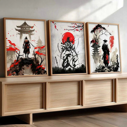 Japanese Samurai Wall Art Paintings for Living Room Bedroom