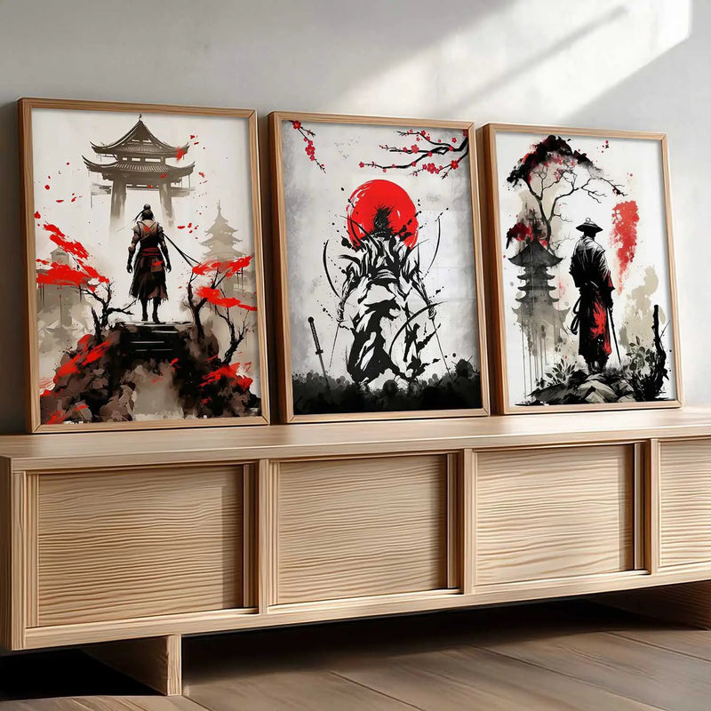 Japanese Samurai Wall Art Paintings for Living Room Bedroom