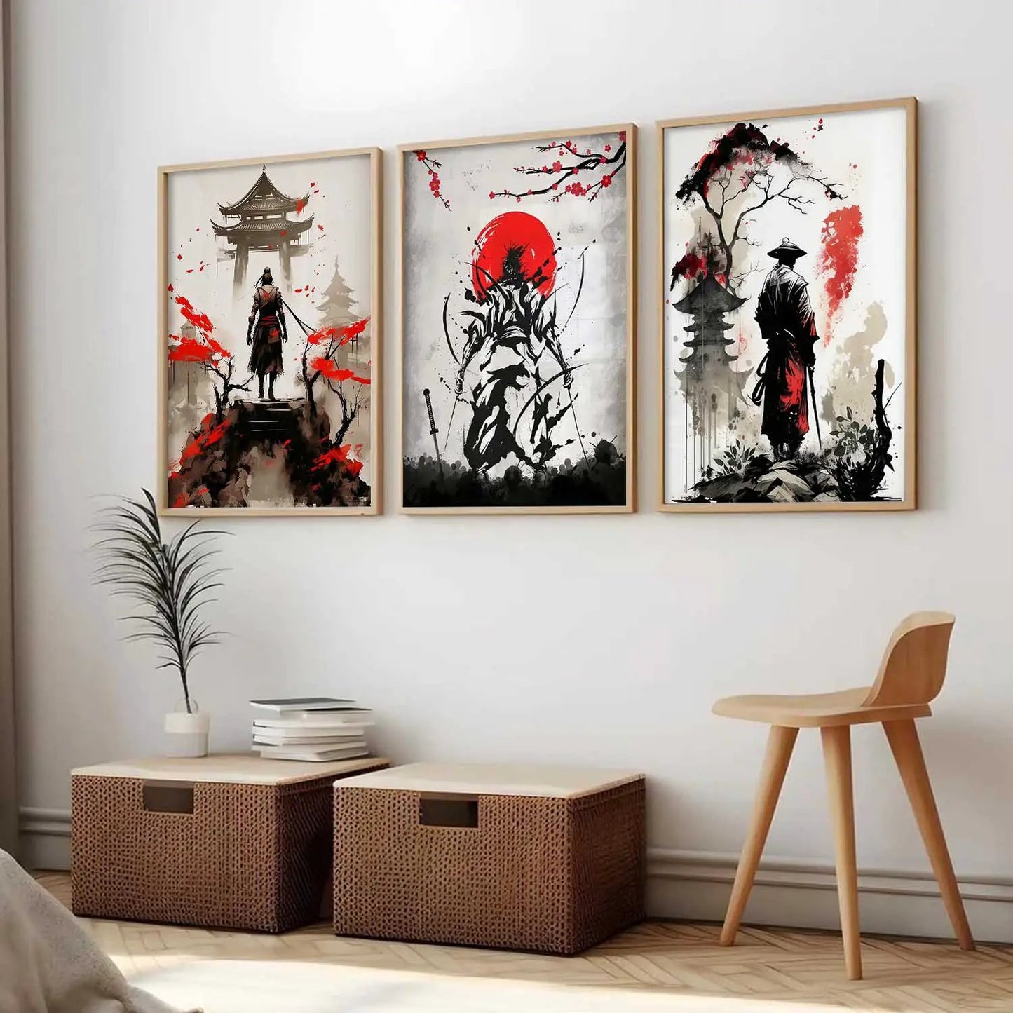 Japanese Samurai Wall Art Paintings for Living Room Bedroom
