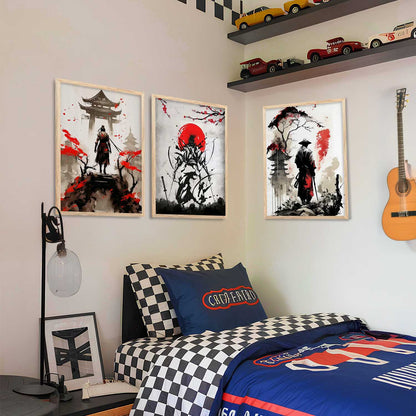 Japanese Samurai Wall Art Paintings for Living Room Bedroom
