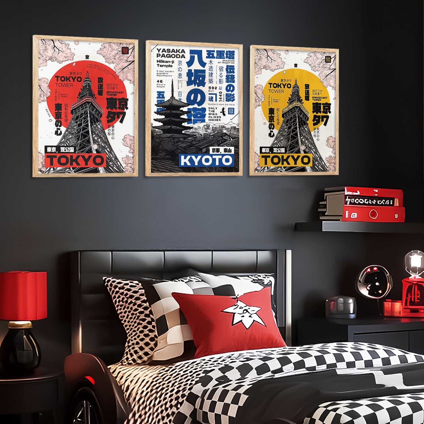 Japanese Cities Wall Art Paintings for Living Room Bedroom
