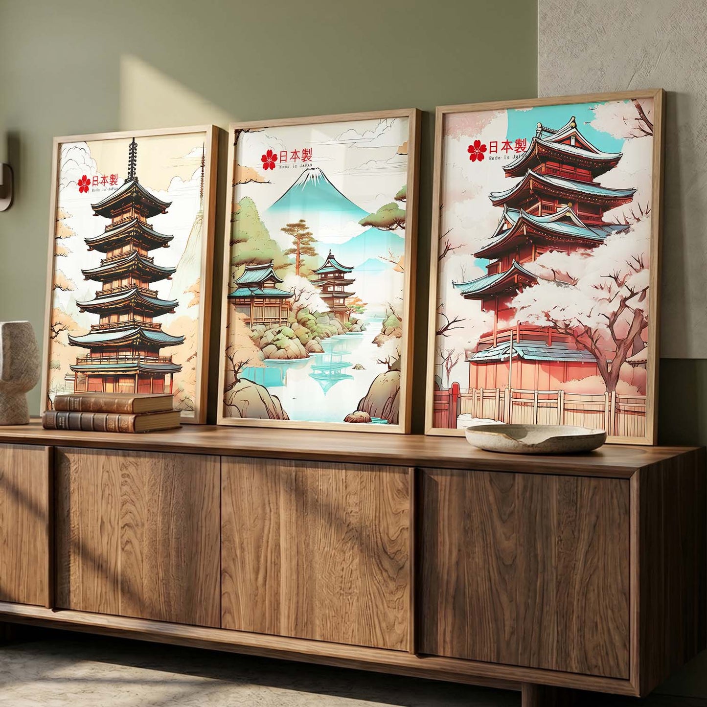 Japanese Cities Wall Art Paintings for Living Room Bedroom