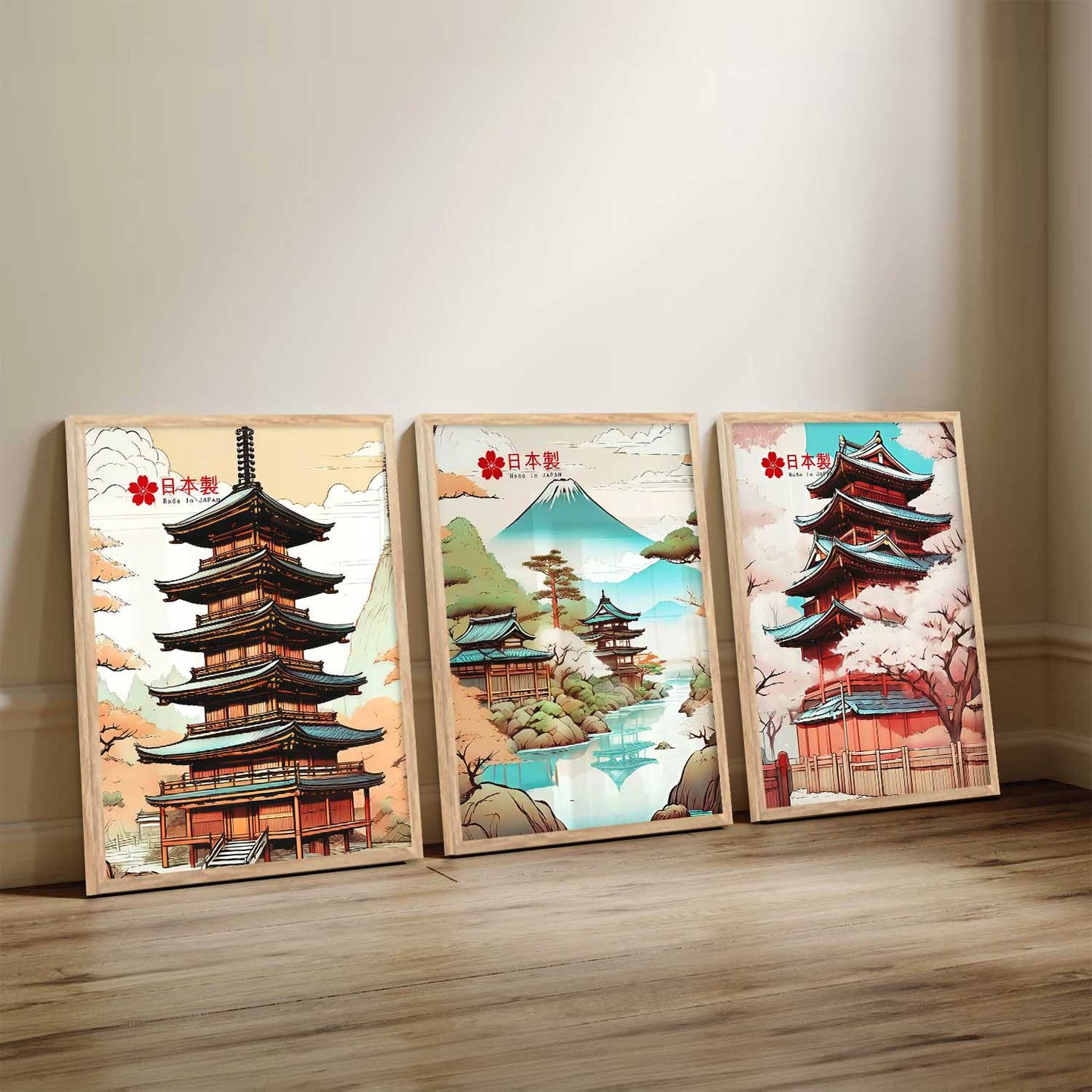 Japanese Cities Wall Art Paintings for Living Room Bedroom