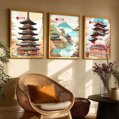 Japanese Cities Wall Art Paintings for Living Room Bedroom