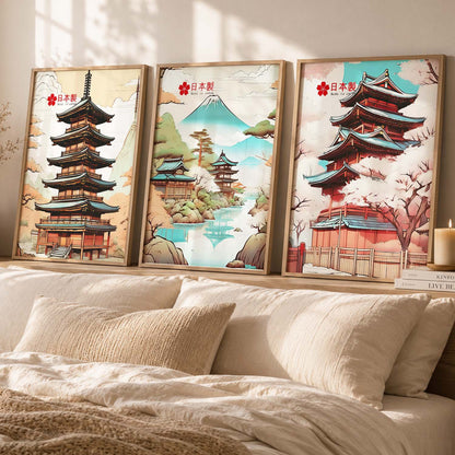 Japanese Cities Wall Art Paintings for Living Room Bedroom