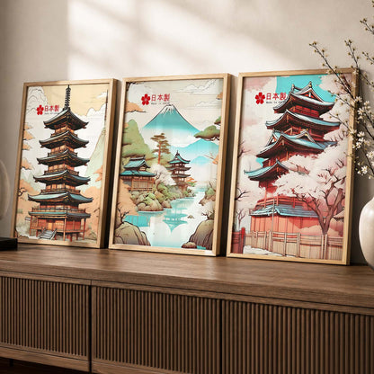 Japanese Cities Wall Art Paintings for Living Room Bedroom
