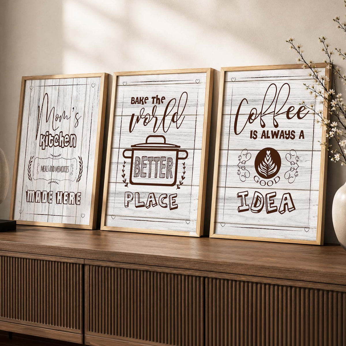 Framed Posters For Kitchen Restaurant & Bar Wall Decor