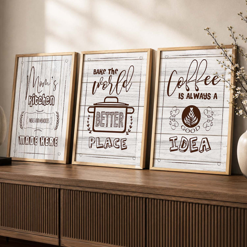 Framed Posters For Kitchen Restaurant & Bar Wall Decor